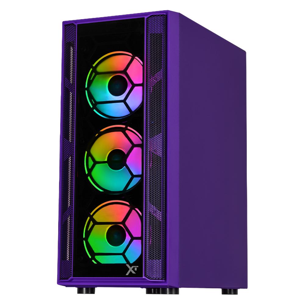 Foto 3 pulgar | Gabinete Gamer Xtreme Pc Gaming Kronos Media Torre Atx 4 Fan Argb Cristal Templado Violeta
