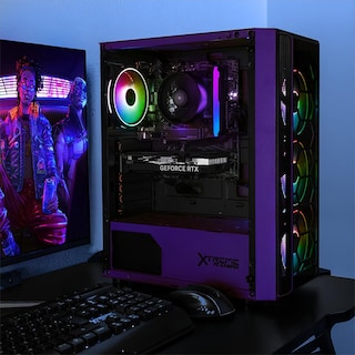 Foto 6 | Gabinete Gamer Xtreme Pc Gaming Kronos Media Torre Atx 4 Fan Argb Cristal Templado Violeta