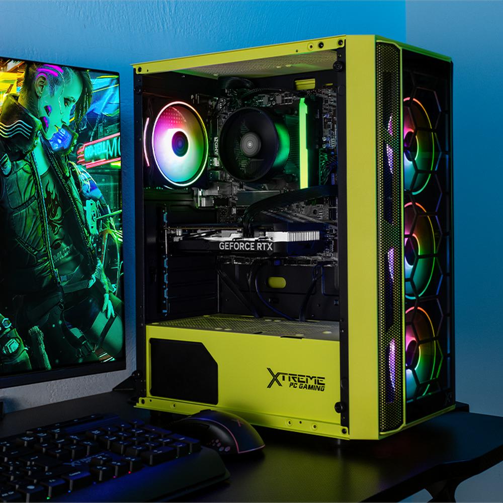 Foto 7 pulgar | Gabinete Gamer Xtreme Pc Gaming Kronos Media Torre Atx 4 Fan Argb Cristal Templado Verde Neon