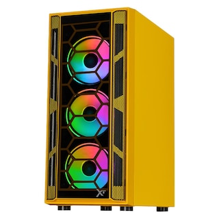 Foto 2 | Gabinete Gamer Xtreme Pc Gaming Kronos Media Torre Atx 4 Fan Argb Cristal Templado Amarillo