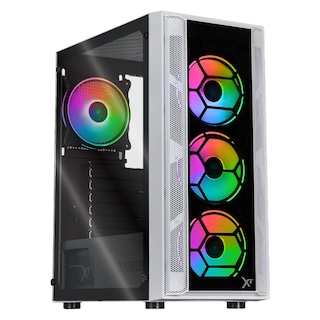 Foto 1 | Gabinete Gamer Xtreme Pc Gaming Kronos Media Torre Atx 600w 4 Fan Argb Cristal Templado Blanco