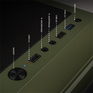 Foto 4 | Gabinete Gamer Xtreme Pc Gaming Kronos Media Torre Atx 4 Fan Argb Cristal Templado Verde Militar