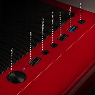 Foto 4 | Gabinete Gamer Xtreme Pc Gaming Kronos Media Torre Atx 4 Fan Argb Cristal Templado Rojo