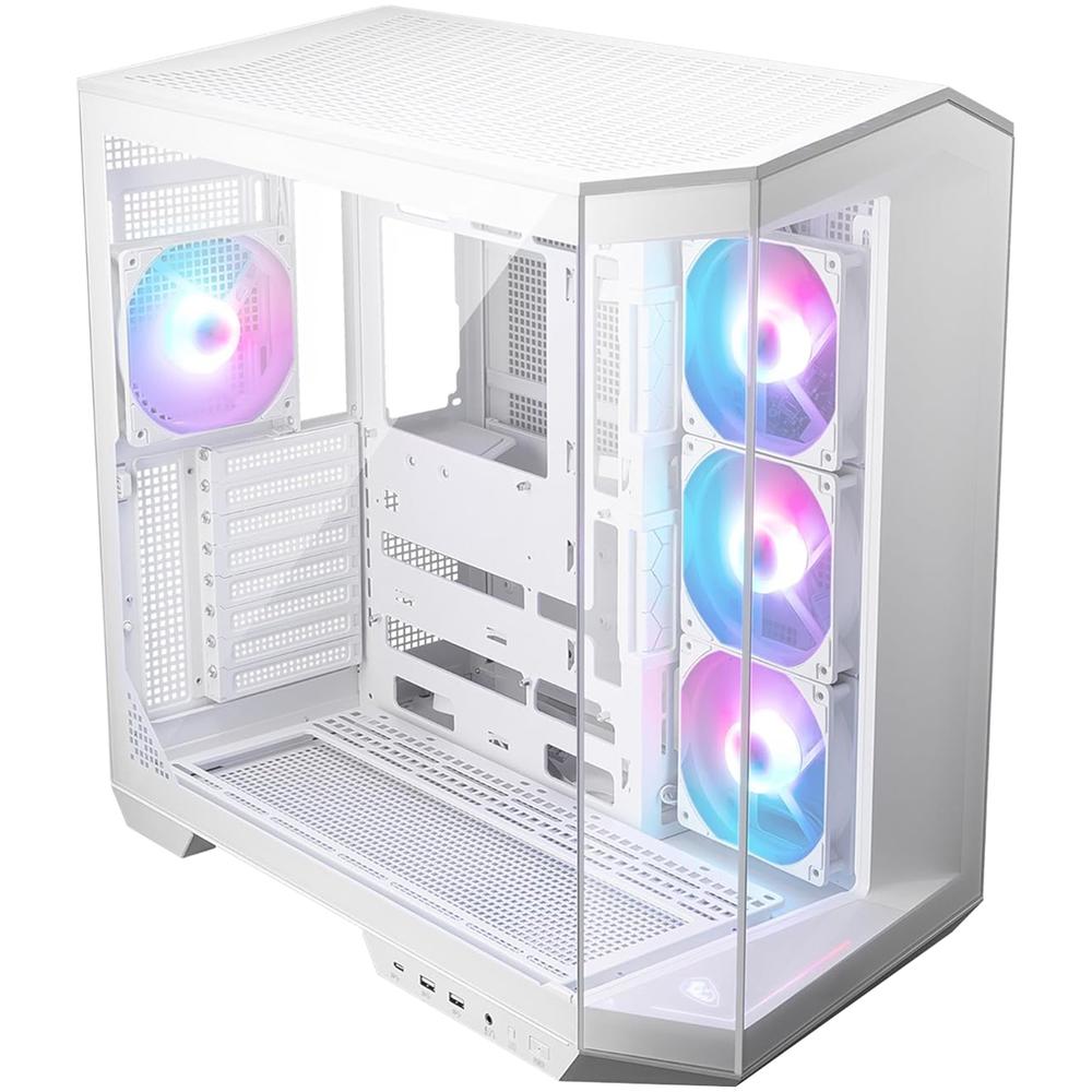 Foto 5 pulgar | Gabinete Gamer Msi Mag Pano 100r Pz White Atx Media Torre 4 Fan Cristal Templado Usb-c Argb