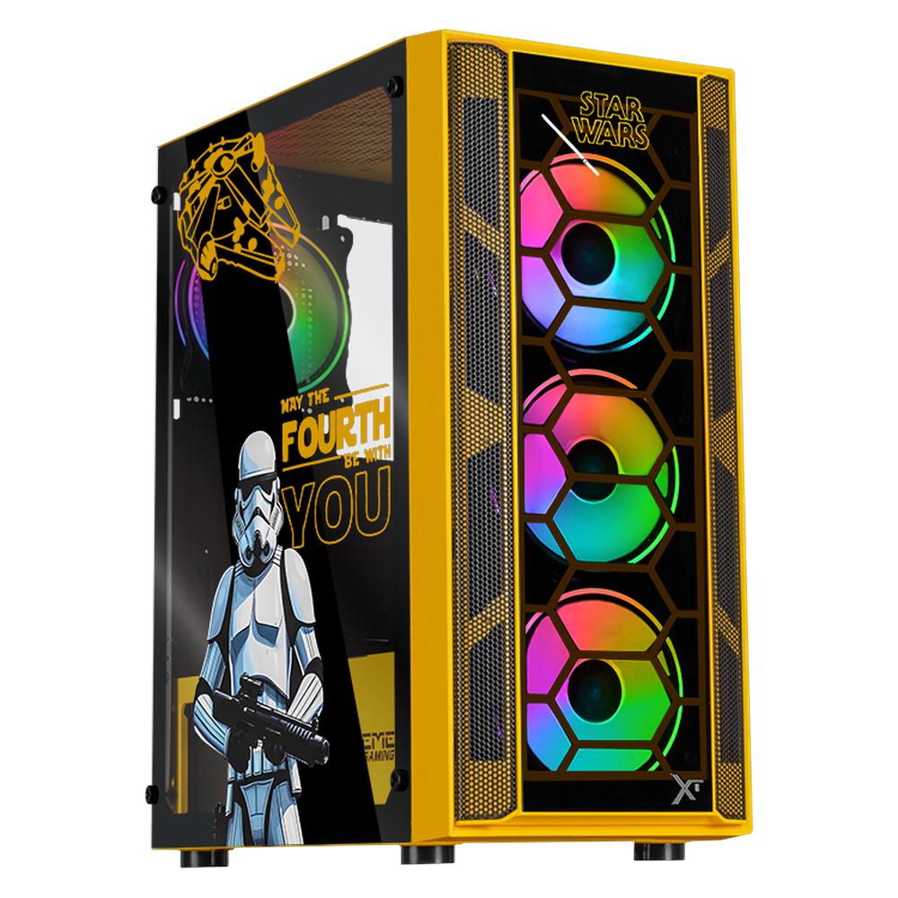Foto 2 pulgar | Gabinete Gamer Xtreme Pc Gaming Starwars Comic Edition Media Torre Atx 4 Fan Argb Cristal Templado