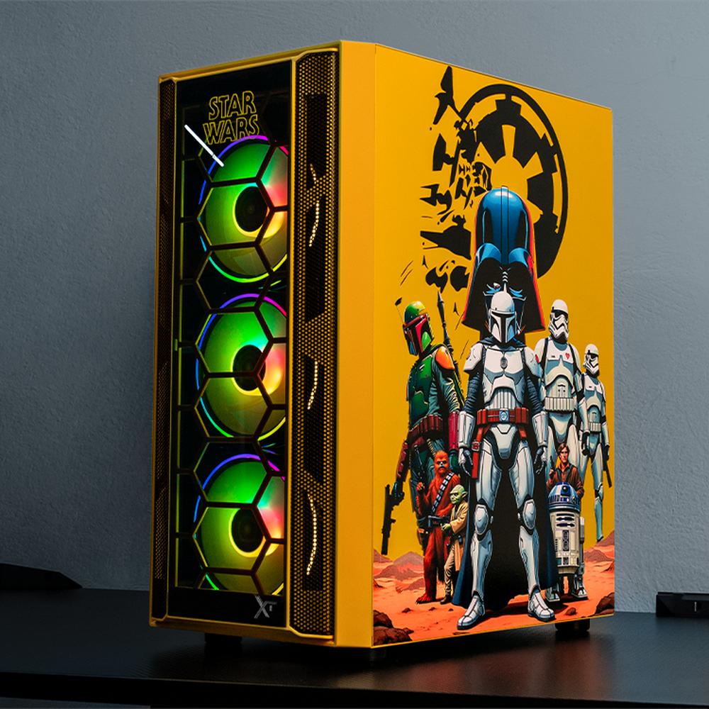 Foto 7 pulgar | Gabinete Gamer Xtreme Pc Gaming Starwars Comic Edition Media Torre Atx 4 Fan Argb Cristal Templado