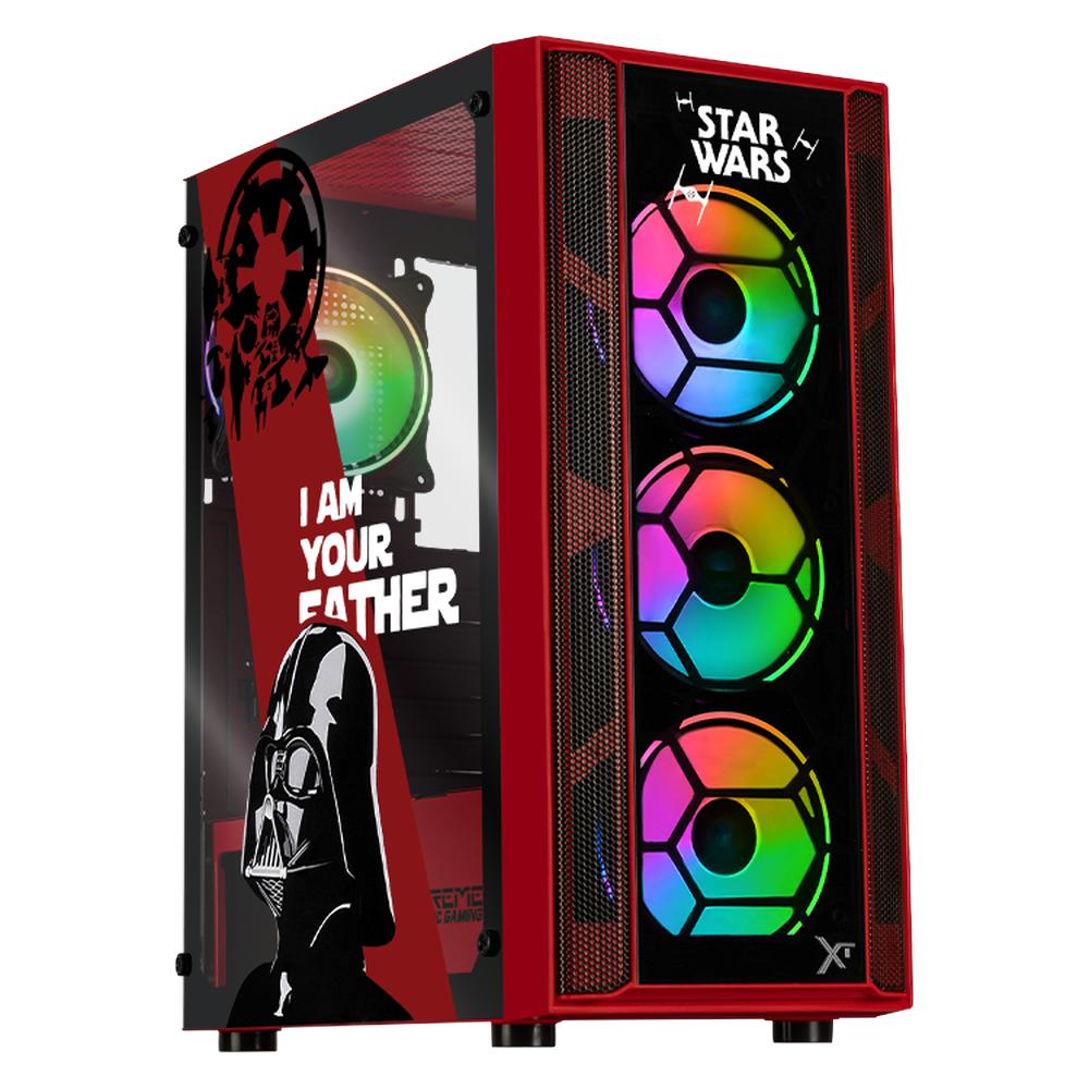 Foto 2 pulgar | Gabinete Gamer Xtreme Pc Gaming Darth Vader Comic Edition Media Torre Atx 4 Fan Argb Cristal Templado