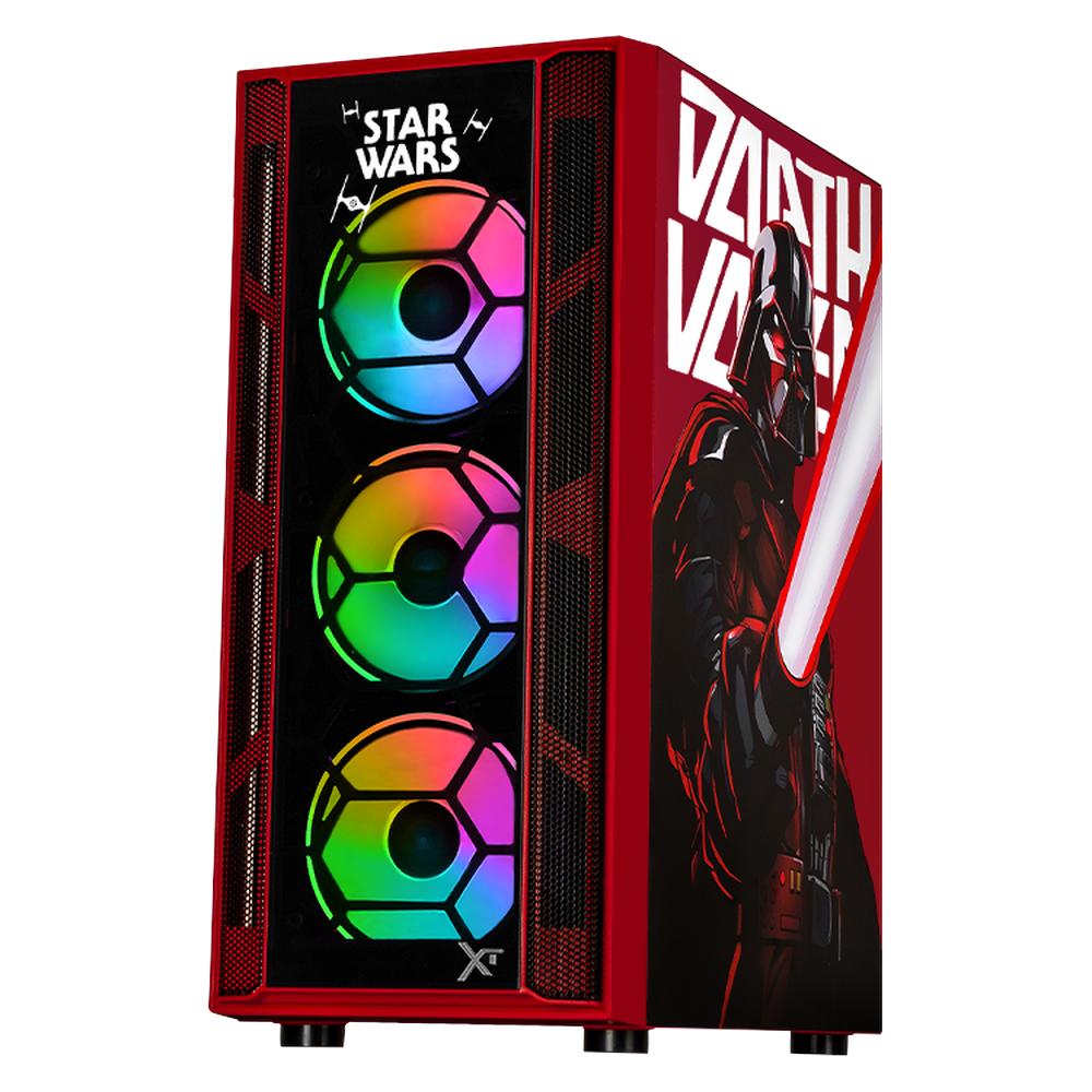 Foto 3 pulgar | Gabinete Gamer Xtreme Pc Gaming Darth Vader Comic Edition Media Torre Atx 4 Fan Argb Cristal Templado