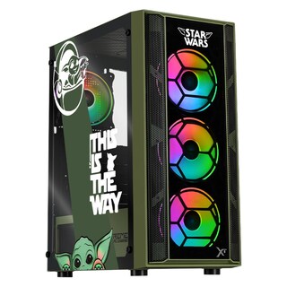 Foto 1 | Gabinete Gamer Xtreme Pc Gaming Grogu Comic Edition Media Torre Atx 4 Fan Argb Cristal Templado