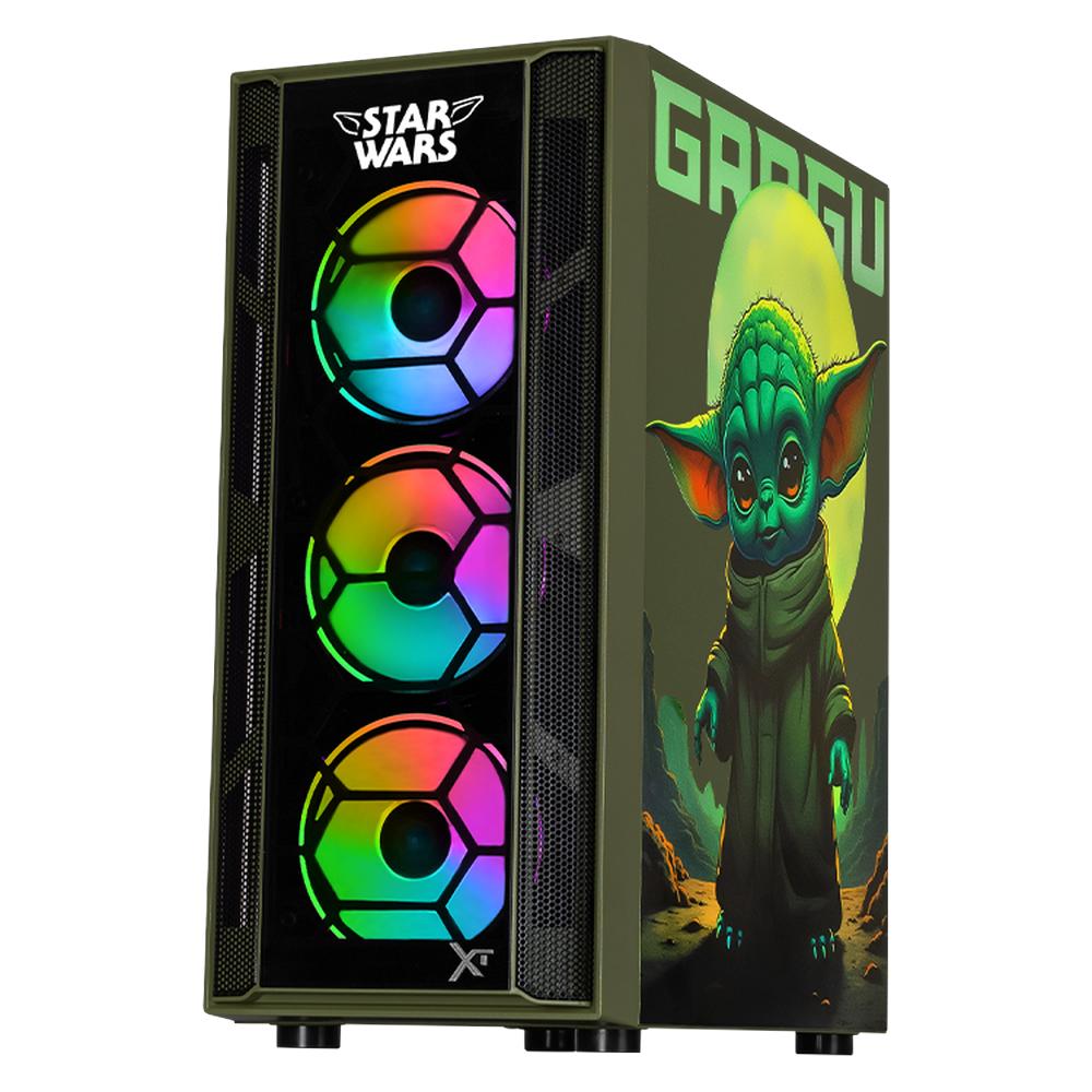 Foto 3 pulgar | Gabinete Gamer Xtreme Pc Gaming Grogu Comic Edition Media Torre Atx 4 Fan Argb Cristal Templado