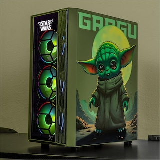 Foto 6 | Gabinete Gamer Xtreme Pc Gaming Grogu Comic Edition Media Torre Atx 4 Fan Argb Cristal Templado