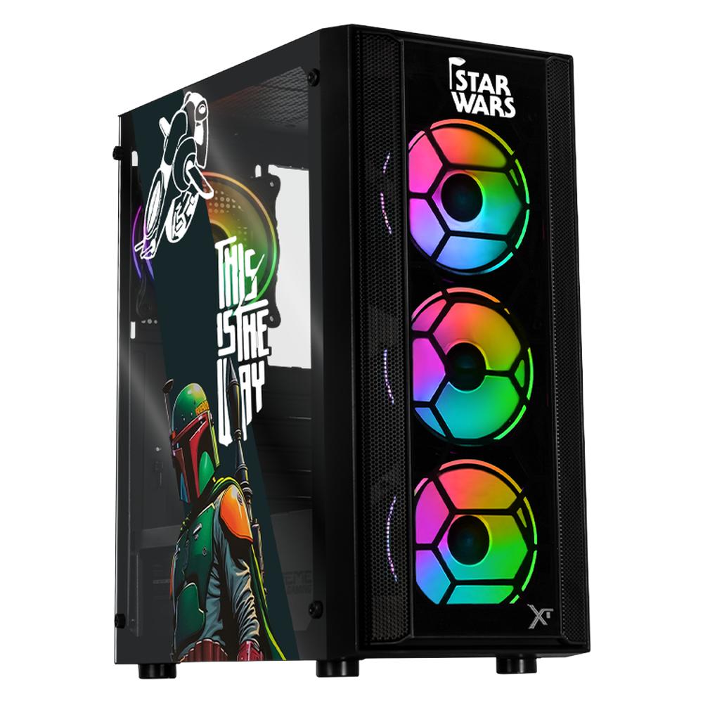 Foto 2 pulgar | Gabinete Gamer Xtreme Pc Gaming Boba Comic Edition Media Torre Atx 600w 4 Fan Argb Cristal Templado