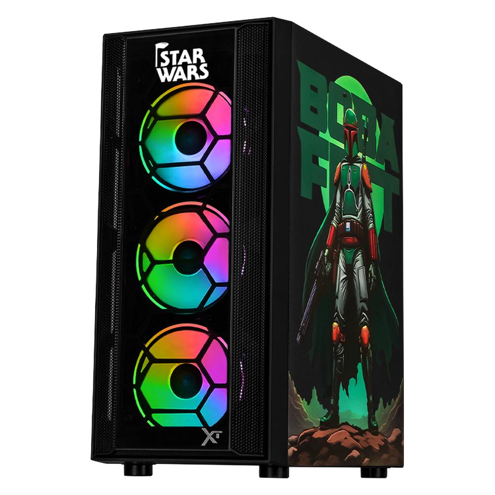 Foto 3 pulgar | Gabinete Gamer Xtreme Pc Gaming Boba Comic Edition Media Torre Atx 600w 4 Fan Argb Cristal Templado