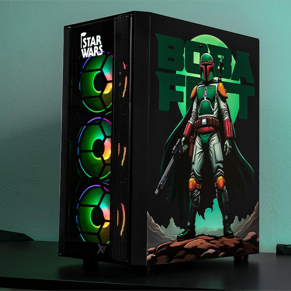 Foto 7 pulgar | Gabinete Gamer Xtreme Pc Gaming Boba Comic Edition Media Torre Atx 600w 4 Fan Argb Cristal Templado