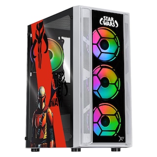 Foto 1 | Gabinete Gamer Xtreme Pc Gaming Mandalorian Comic Edition Media Torre Atx 600w 4 Fan Argb Cristal Templado