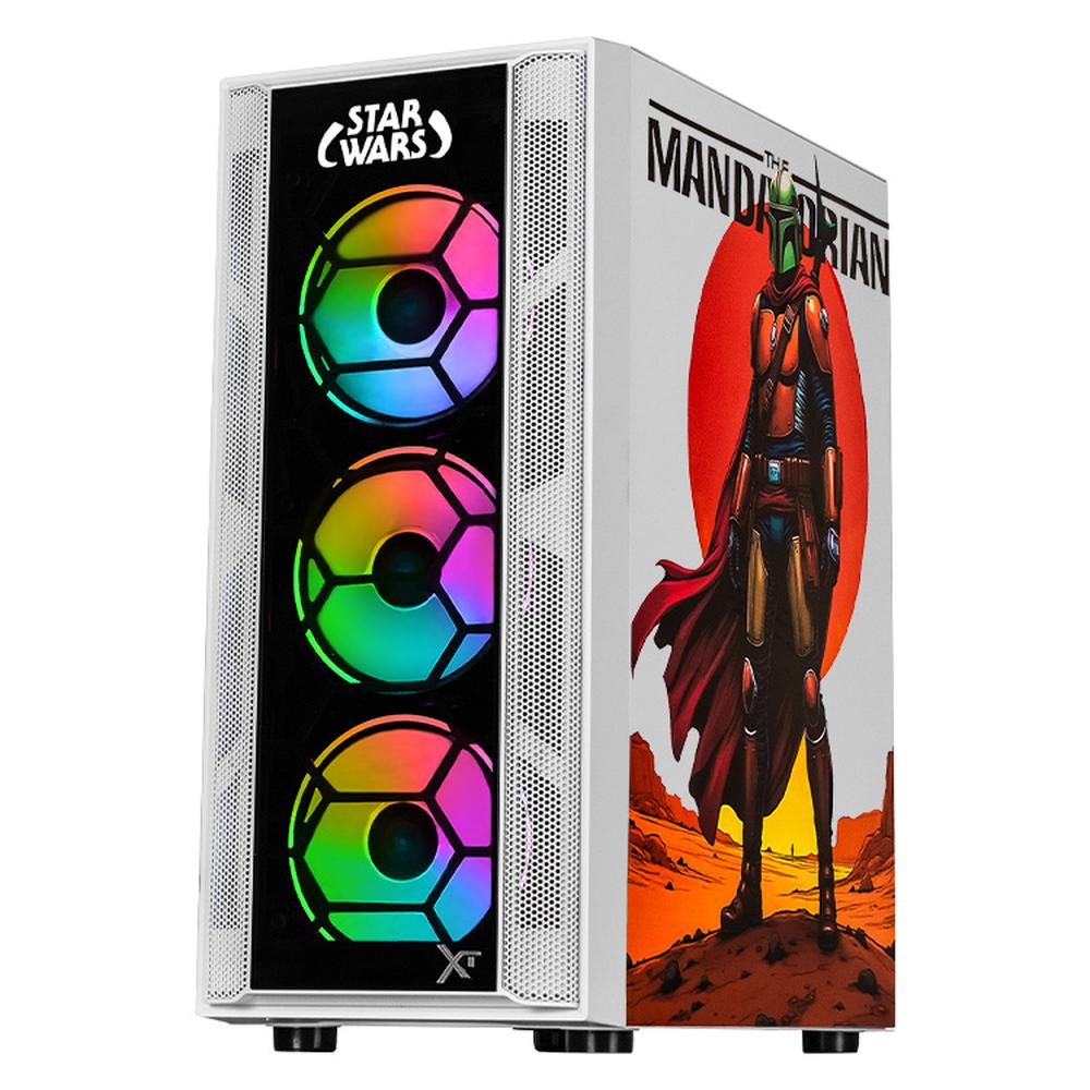 Foto 3 pulgar | Gabinete Gamer Xtreme Pc Gaming Mandalorian Comic Edition Media Torre Atx 600w 4 Fan Argb Cristal Templado