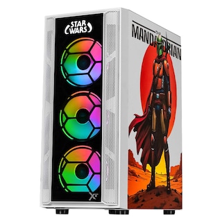 Foto 2 | Gabinete Gamer Xtreme Pc Gaming Mandalorian Comic Edition Media Torre Atx 600w 4 Fan Argb Cristal Templado