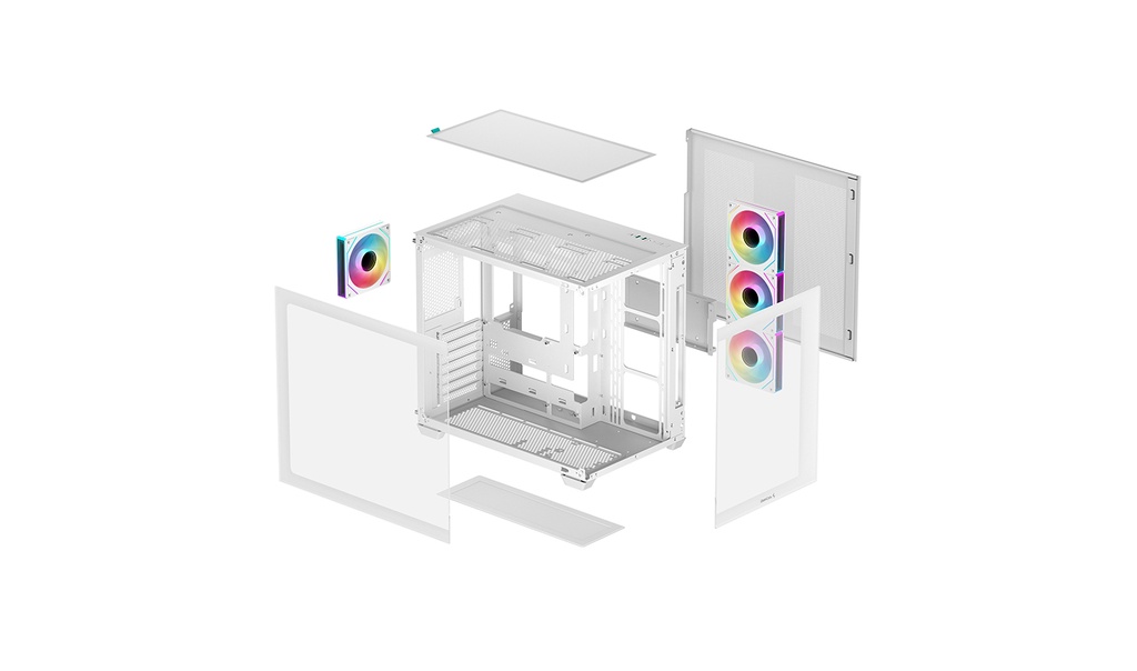 Foto 7 pulgar | Gabinete Deepcool Cg530 4f Blanco Argb Atx S/fuente Cristal R-cg530-whada4-g-1