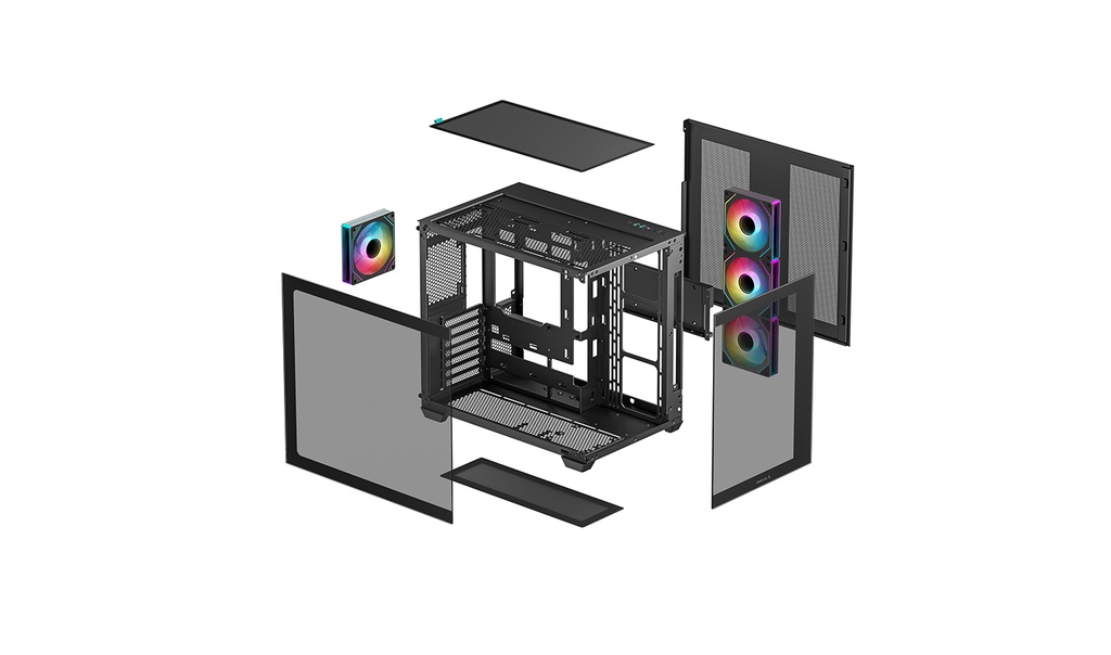 Foto 7 pulgar | Gabinete Deepcool Cg530 4f Negro Argb Atx S/fuente Cristal R-cg530-bkada4-g-1