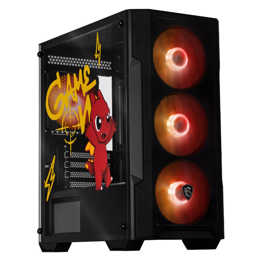 Gabinete Gamer Xtreme Pc Gaming Lucky Msi Edition Micro Torre Micro Atx 4 Fan Rgb Acrilico