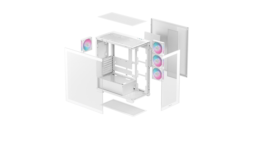 Foto 6 | Gabinete Deepcool Cg580 4f Blanco Atx S/fuente Cristal R-cg580-whada4-g-1