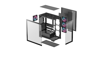 Foto 6 | Gabinete Deepcool Cg580 4f Negro Atx S/fuente Cristal R-cg580-bkada4-g-1