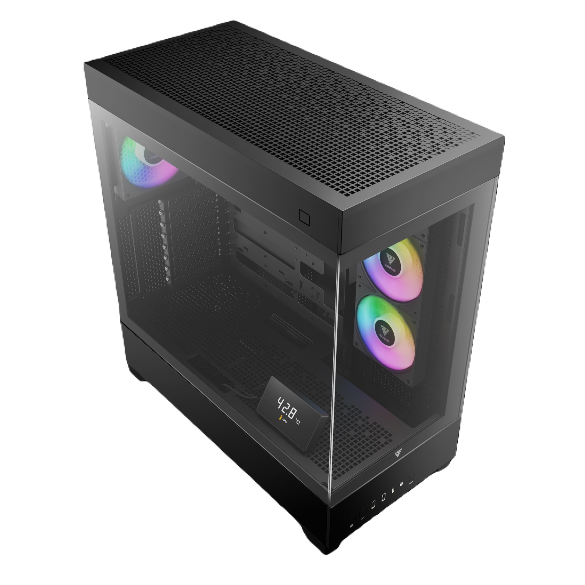 Foto 3 pulgar | Gabinete Gamdias Atlas P1 Negro Atx Argb S/fuente Cristal Gd-atlas P1