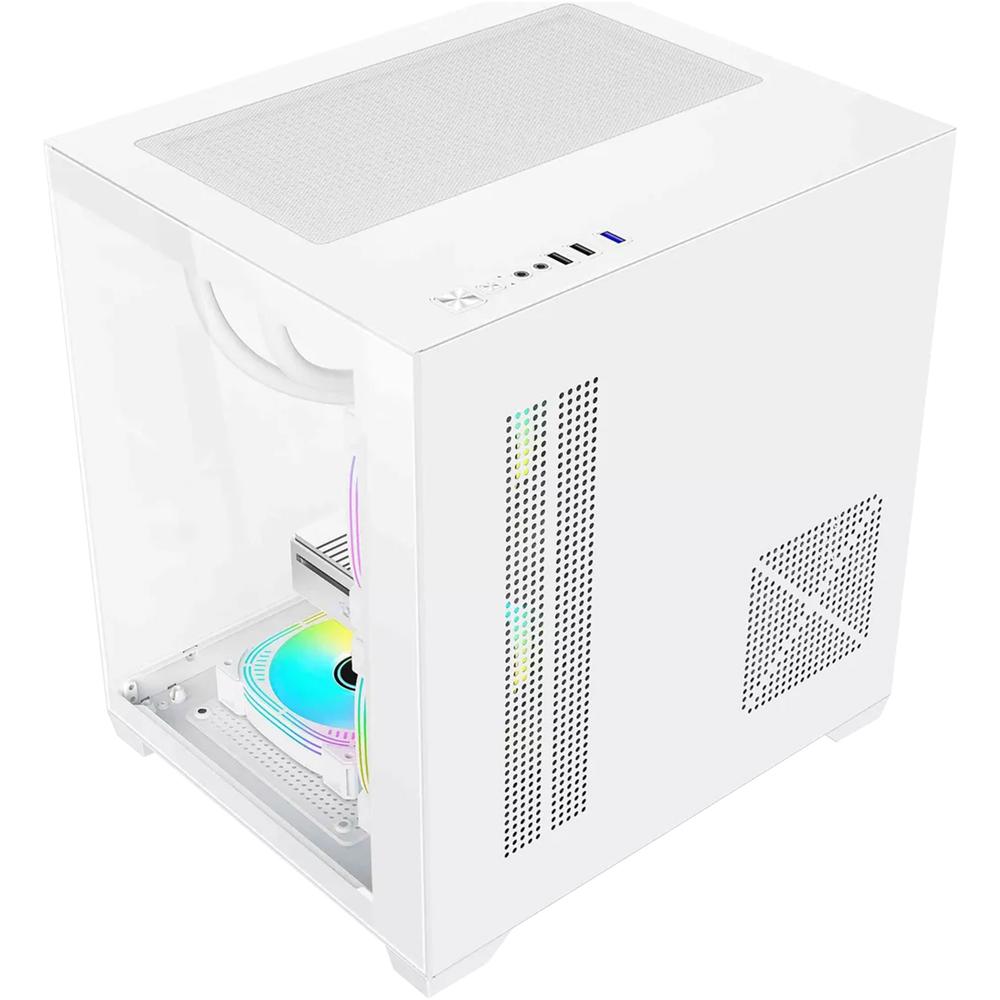 Foto 2 | Gabinete Gamer Xzeal Panzer Ii Cubo Micro Atx Mini Torre 3 Fan Cristal Templado Rgb Blanco