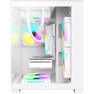 Foto 4 | Gabinete Gamer Xzeal Panzer Ii Cubo Micro Atx Mini Torre 3 Fan Cristal Templado Rgb Blanco