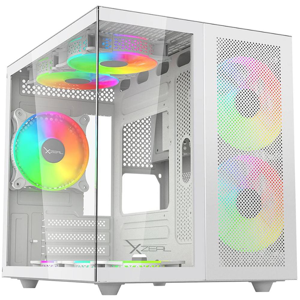 Foto 2 pulgar | Gabinete Gamer Xzeal Cxi1 Micro Atx Mini Torre 3 Fan Cristal Templado Argb Blanco