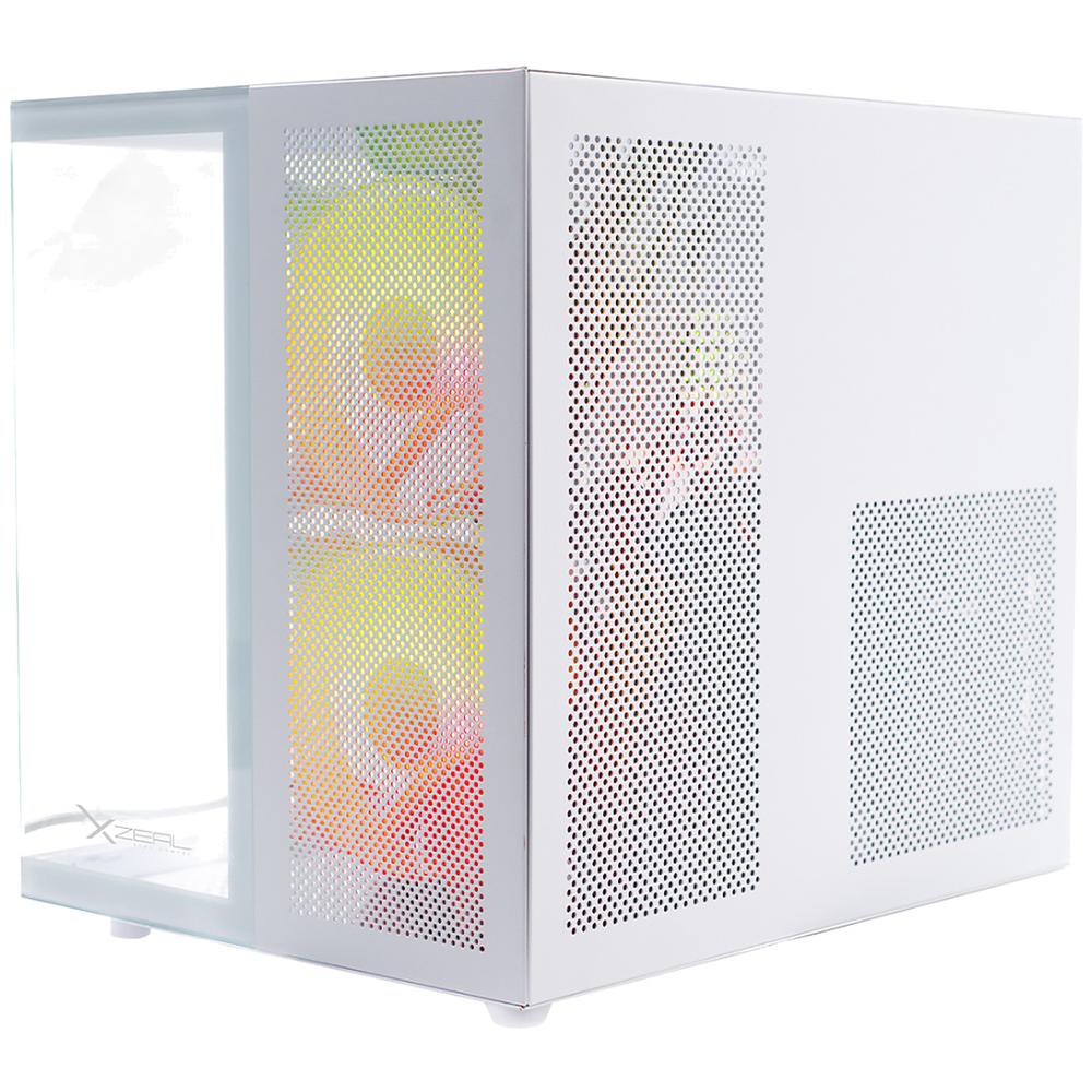 Foto 3 pulgar | Gabinete Gamer Xzeal Cxi1 Micro Atx Mini Torre 3 Fan Cristal Templado Argb Blanco