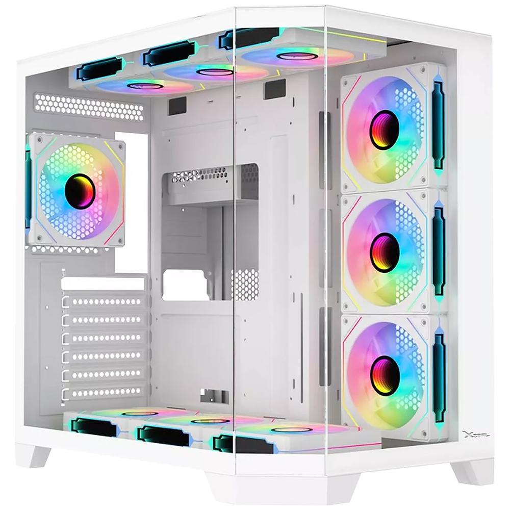 Foto 2 pulgar | Gabinete Gamer Xzeal X-tron Atx Media Torre 4 Fan Cristal Templado Argb Blanco