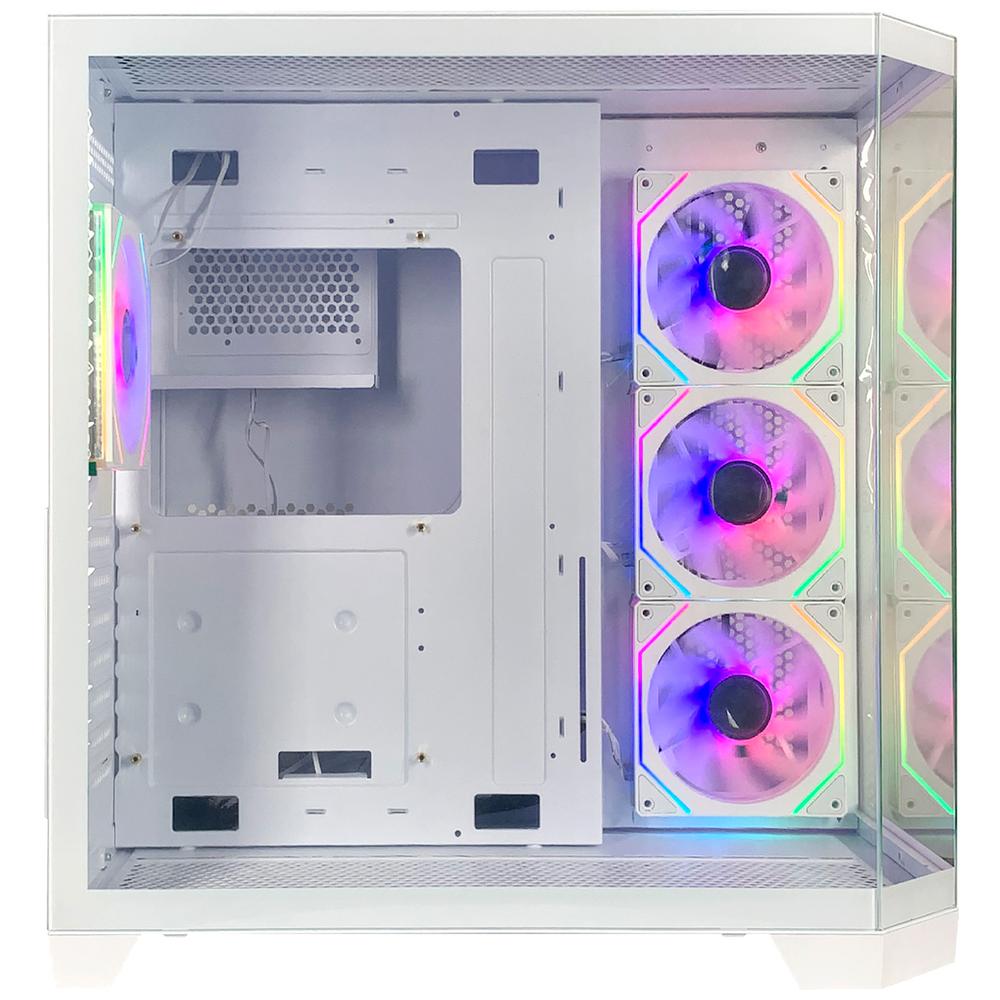 Foto 5 pulgar | Gabinete Gamer Xzeal X-tron Atx Media Torre 4 Fan Cristal Templado Argb Blanco