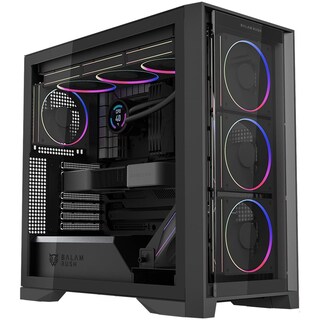 Foto 1 | Gabinete Gamer Balam Rush Carbono Polar Twin Mate 9900 Atx Media Torre 5 Fan Argb Frente Intercambiable Usb-c Negro