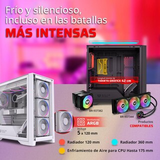 Foto 4 | Gabinete Gamer Balam Rush Carbono Polar Twin Mate 9900 Atx Media Torre 5 Fan Argb Frente Intercambiable Usb-c Negro