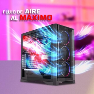 Foto 5 | Gabinete Gamer Balam Rush Carbono Polar Twin Mate 9900 Atx Media Torre 5 Fan Argb Frente Intercambiable Usb-c Negro