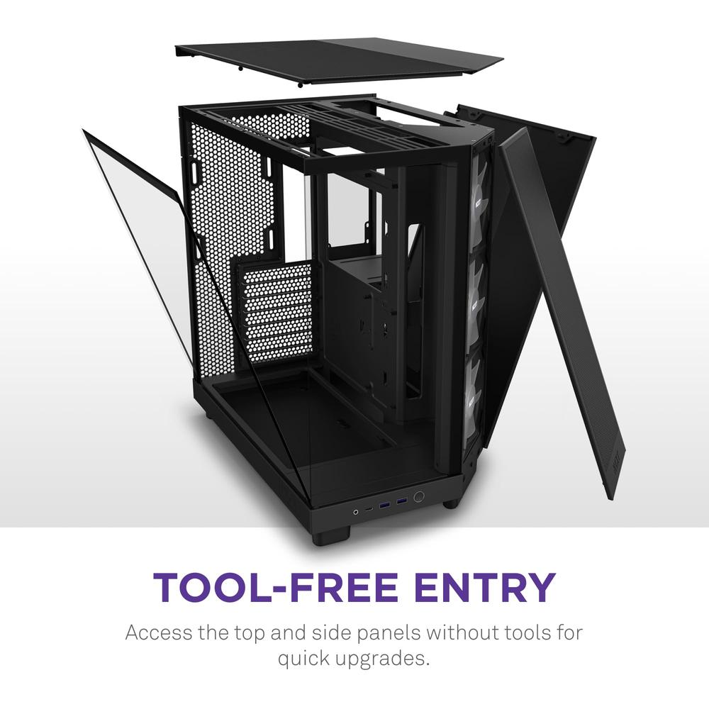 Foto 8 pulgar | Gabinete Nzxt H6 Flow Rgb Con Ventana Midi-tower Negro