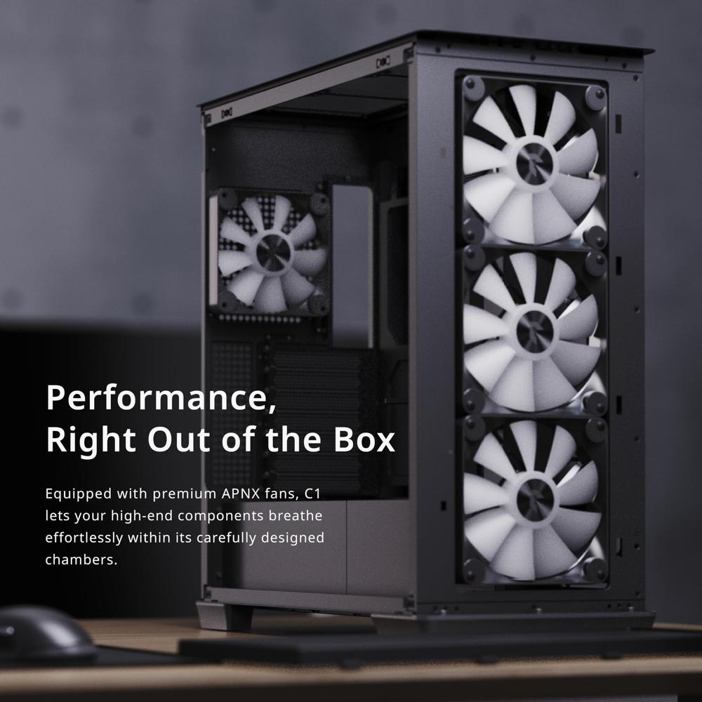 Foto 3 pulgar | Gabinete Apnx C1 Midi-tower Gab C1-bk-v1 Negro Argbatx