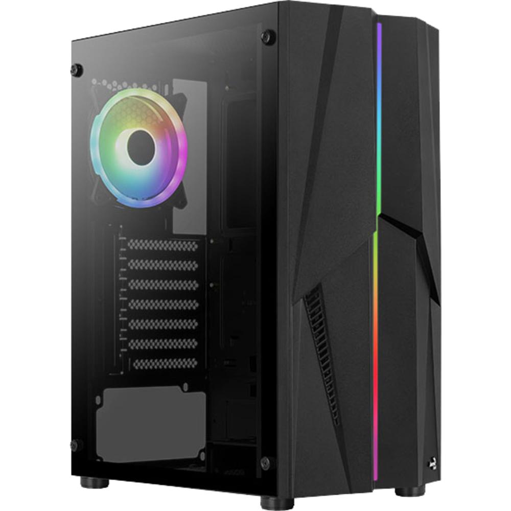 Gabinete Aerocool Mecha G V2 Argb Negro Media Torre Cristal