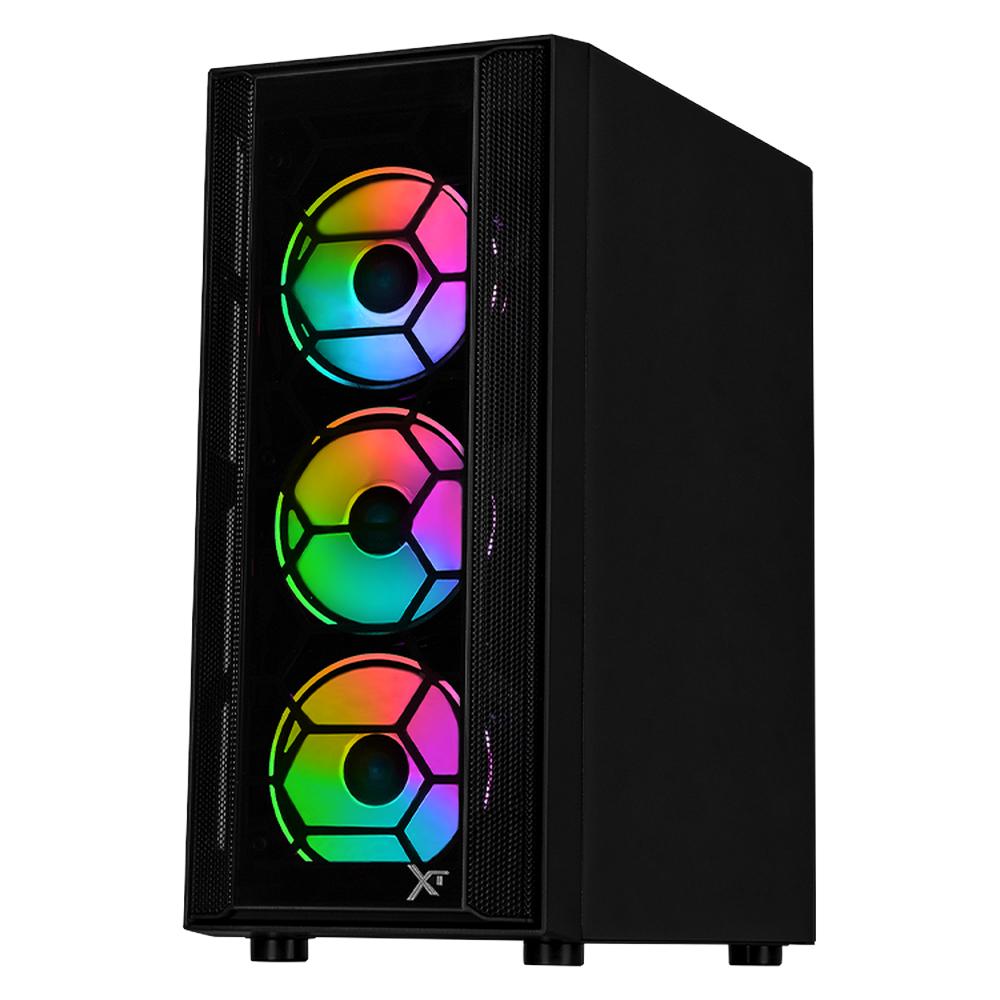 Foto 3 pulgar | Gabinete Gamer Xtreme Pc Gaming Kronos Media Torre Atx 600w 4 Fan Argb Cristal Templado Negro