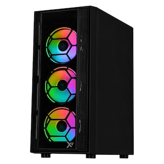 Foto 2 | Gabinete Gamer Xtreme Pc Gaming Kronos Media Torre Atx 600w 4 Fan Argb Cristal Templado Negro