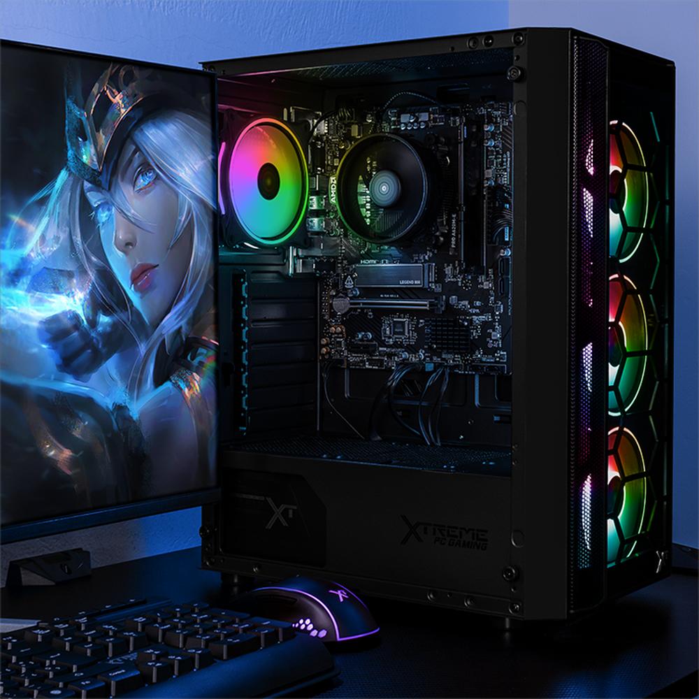 Foto 7 pulgar | Gabinete Gamer Xtreme Pc Gaming Kronos Media Torre Atx 600w 4 Fan Argb Cristal Templado Negro