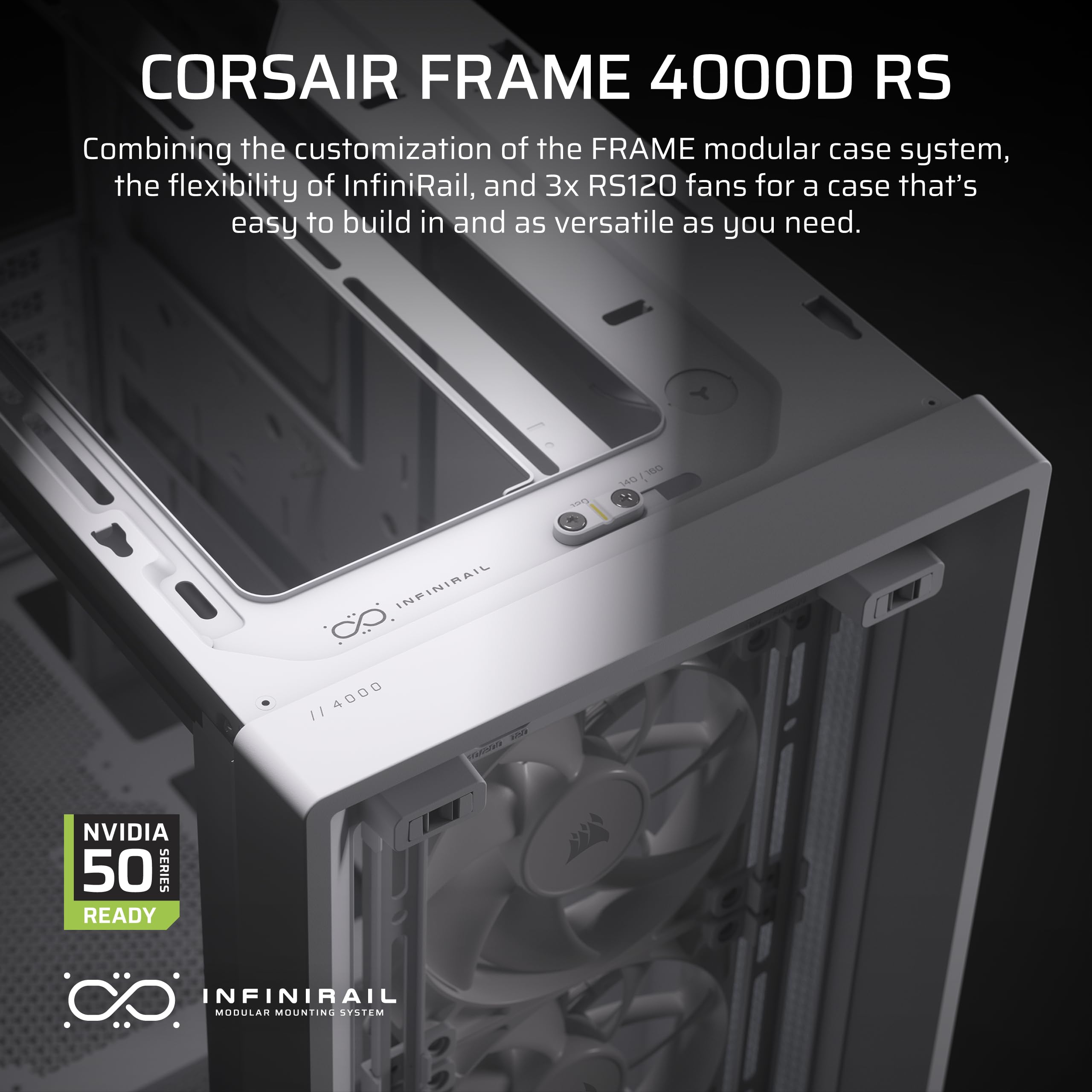 Foto 2 | Funda Para Pc Corsair 4000d Rs Con Marco Modular De Alto Flujo De Aire, Color Blanco - Venta Internacional.
