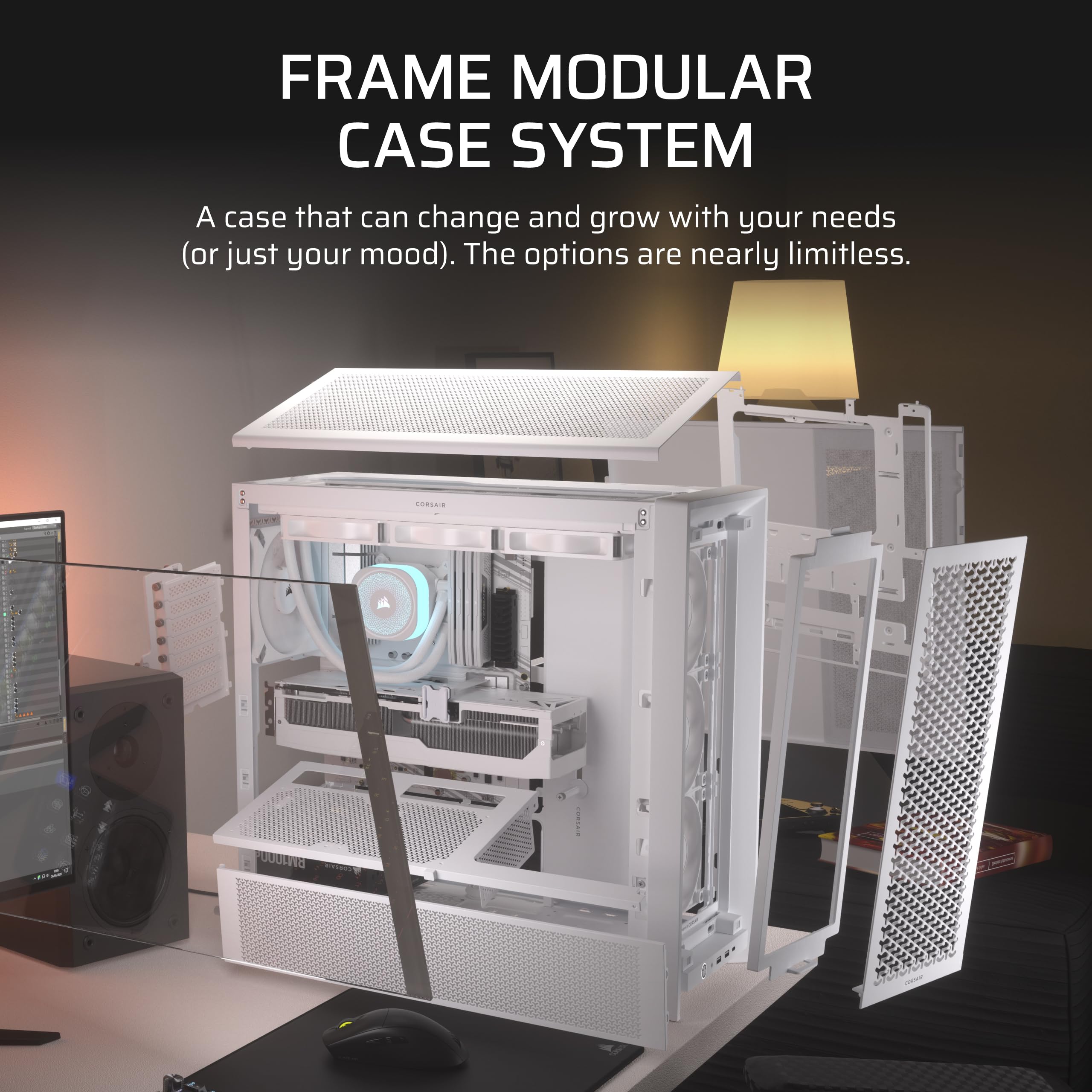 Foto 4 | Funda Para Pc Corsair 4000d Rs Con Marco Modular De Alto Flujo De Aire, Color Blanco - Venta Internacional.