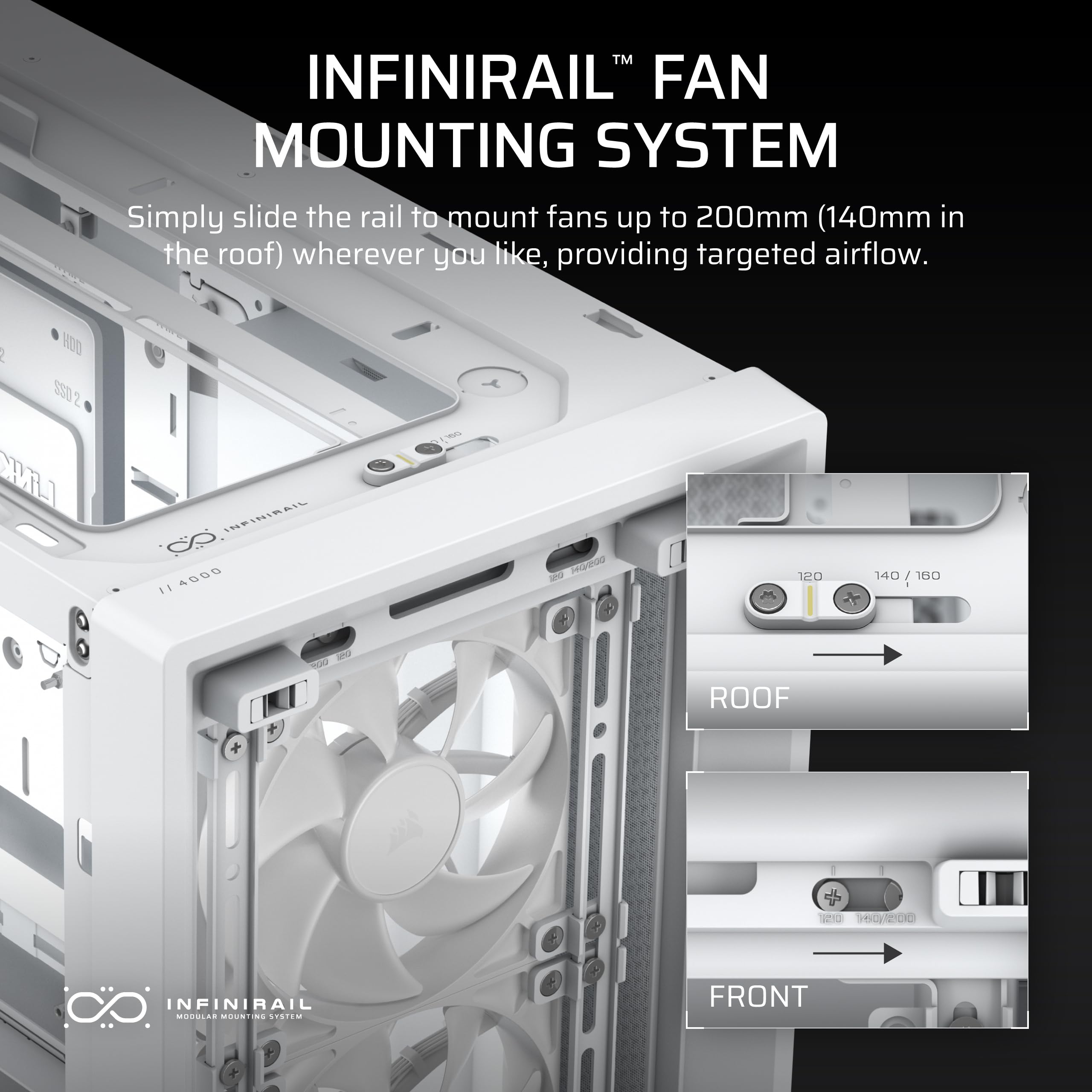 Foto 6 | Funda Para Pc Corsair 4000d Rs Con Marco Modular De Alto Flujo De Aire, Color Blanco - Venta Internacional.