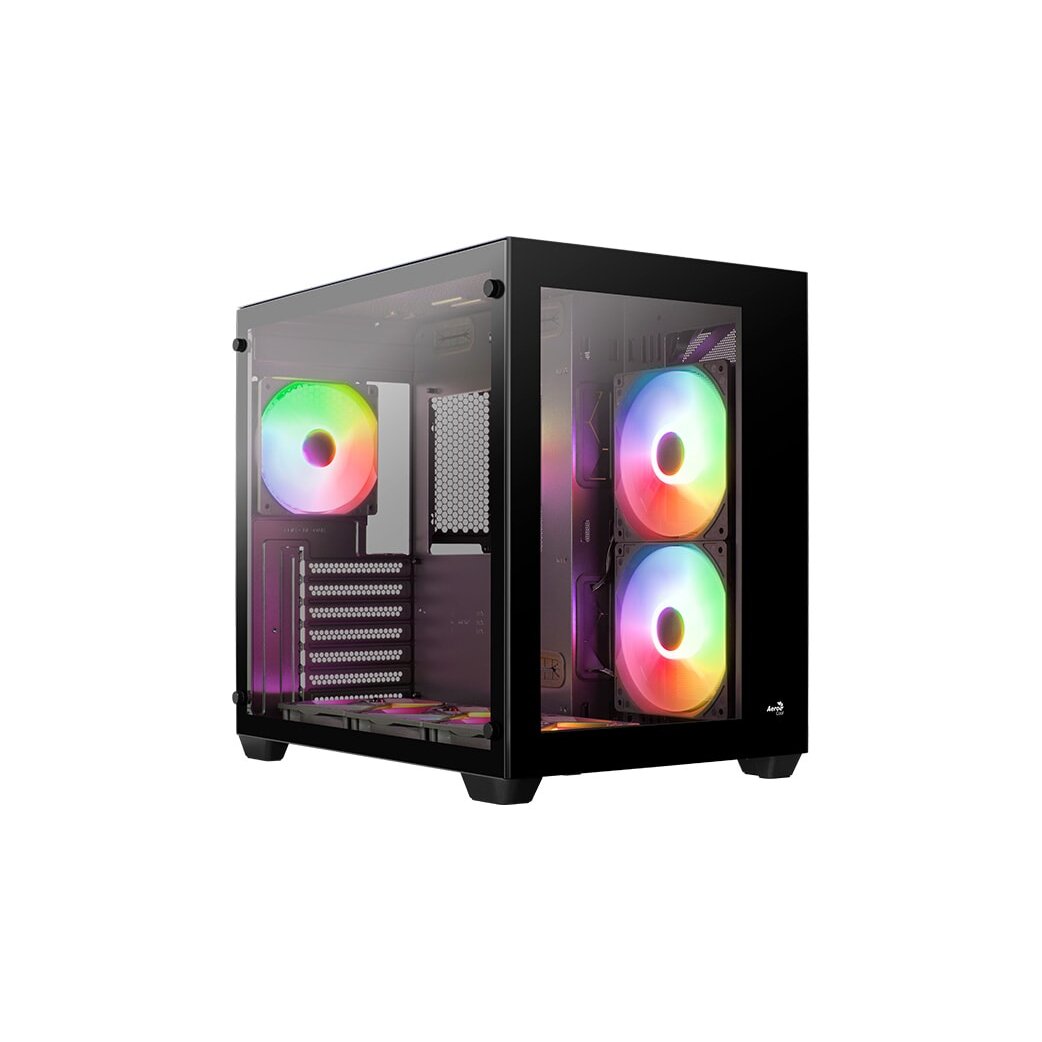 Gabinete Gamer Aerocool Dryft Argb Stylish 4711099474110 Media Torre, Ventana De Cristal Templado, Sin Fuente, Negro, A