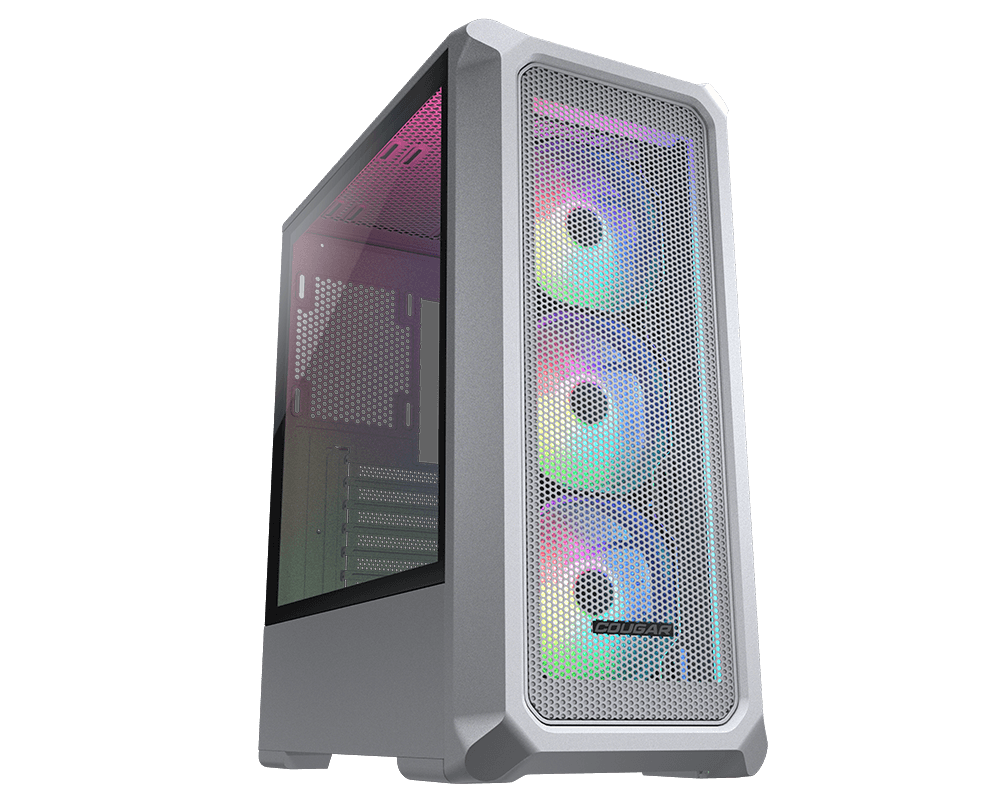 Gabinete Cougar Archon 2 Mesh Rgb White / Panel Frontal Mesh / Panel Lateral Cristal Templado / 3 Ventiladores Ar