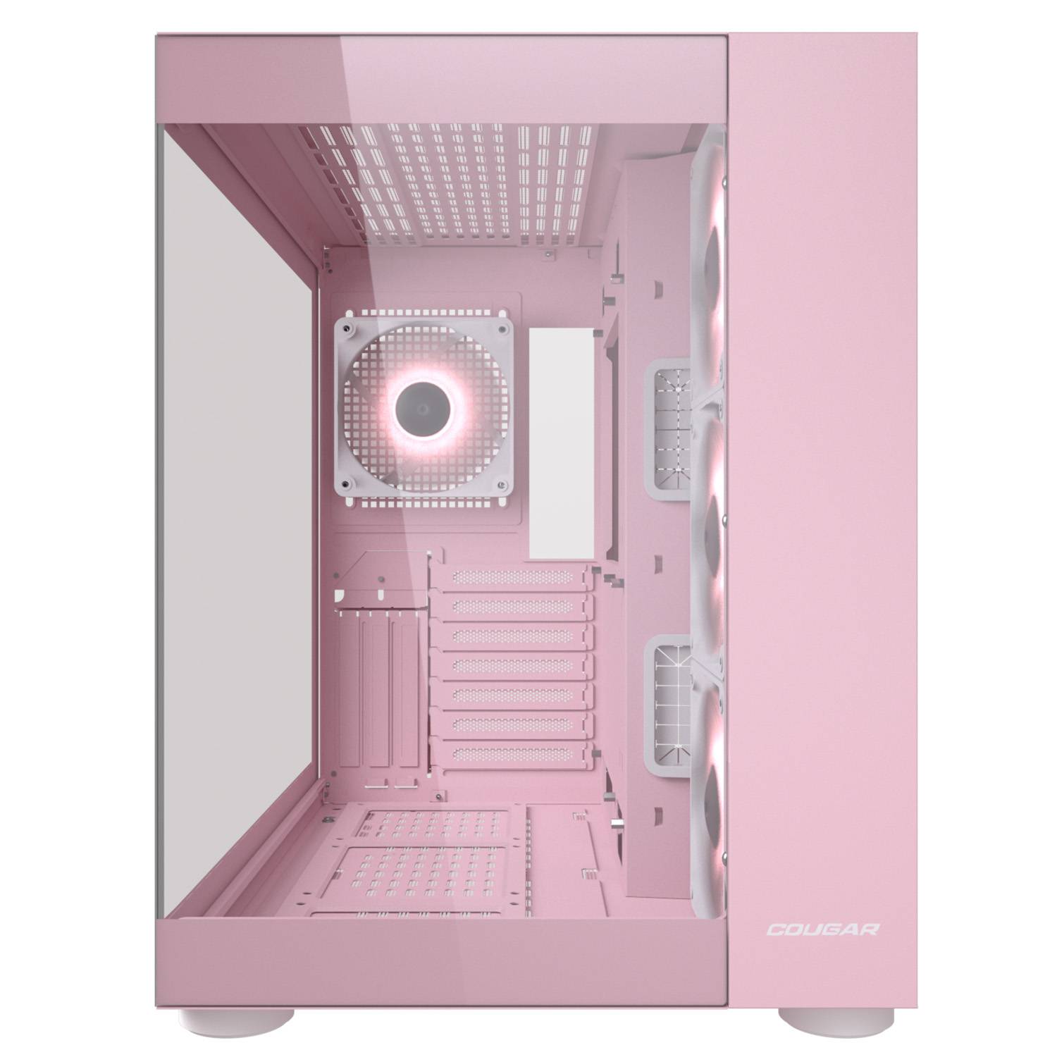 Foto 4 pulgar | Gabinete Gamer Cougar Fv150 Rgb Rosa, Estilo Y Rendimiento Con 4 Ventiladores Argb Y Panel De Cristal Templado