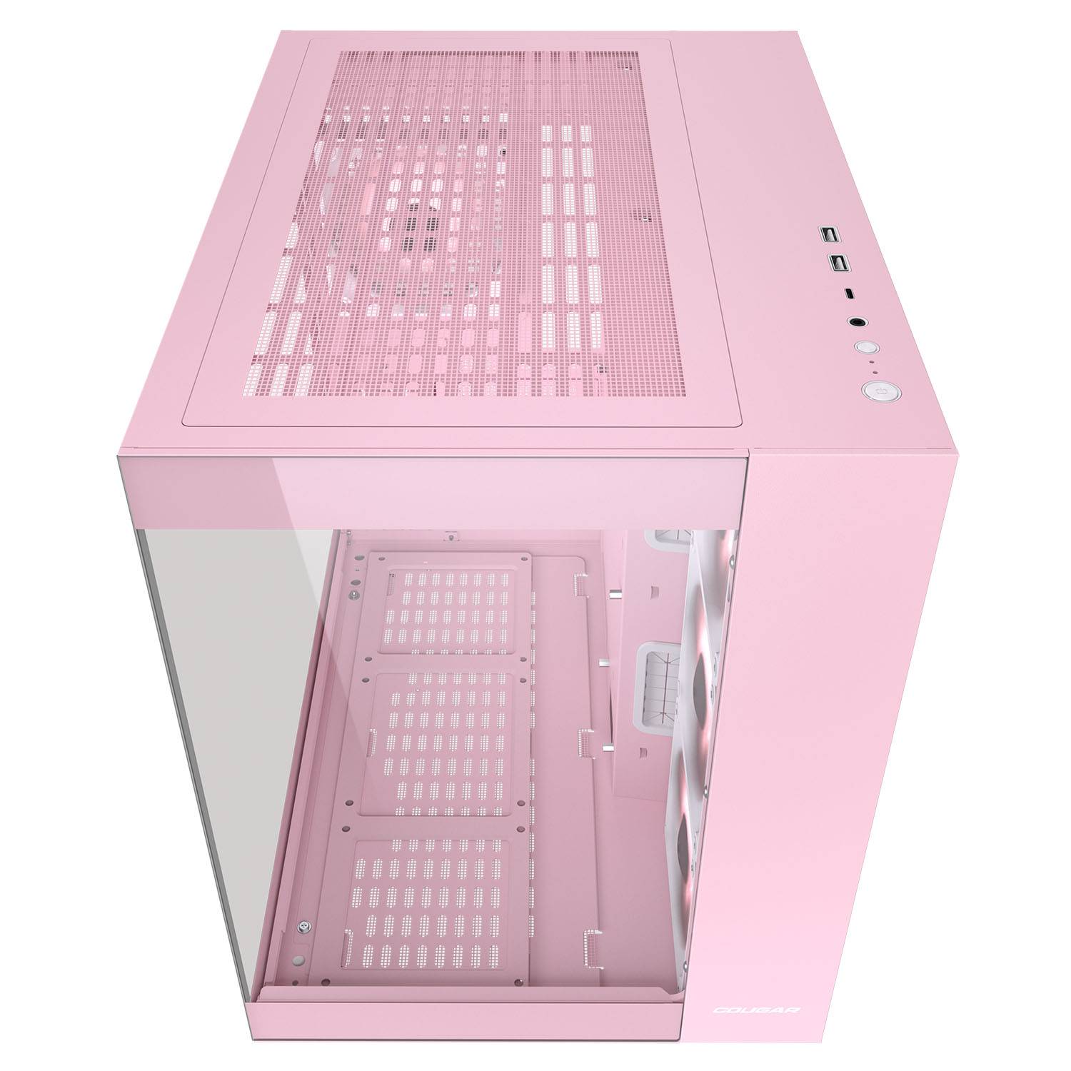 Foto 5 pulgar | Gabinete Gamer Cougar Fv150 Rgb Rosa, Estilo Y Rendimiento Con 4 Ventiladores Argb Y Panel De Cristal Templado