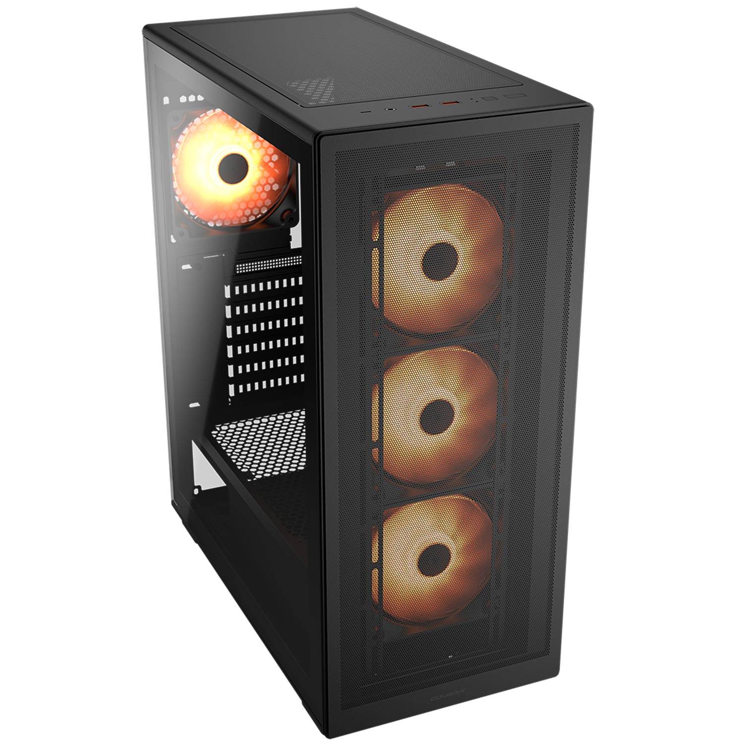 Foto 3 pulgar | Gabinete Gamer Cougar Mx220 Rgb Black, Potencia, Estilo Y Flujo De Aire Óptimo Con 4 Ventiladores Incluidos